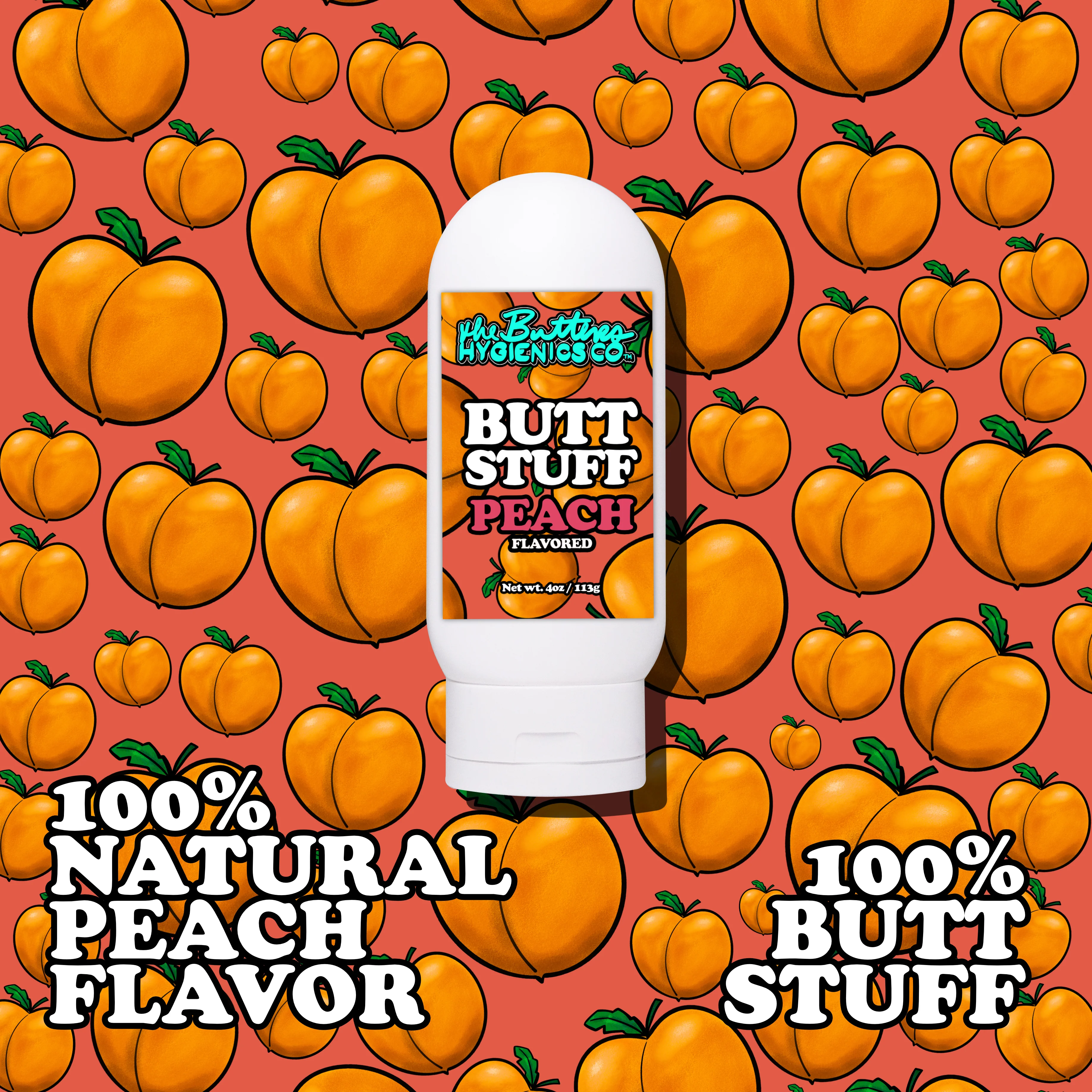 BUTT STUFF FLAVORED: PEACH - The World's Best Tasting Lube for Analingus